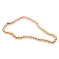 FN032 (AA+ 7 mm Pink Freshwater Cultured Pearl Necklace 14k Yellow Gold Clasp,  20" long)