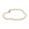 AB035 (AAA 5-5.5 mm White Japanese Akoya Saltwater Pearl Bracelet with 14K  White Gold clasp, 8" long )