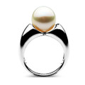 SR01S (AA+ 10 mm Cream Australian South Sea Pearl Ring in Heavy Silver )