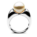 SR02S (AA+ 11 mm Cream Australian South Sea Pearl Ring in Heavy Silver )