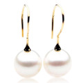 SE006-1 (AAA 9.8-10 mm Australian South Sea Pearl  Earrings in 18k Yellow Gold)