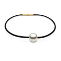 SB013 (AA+ Round 11.5mm Creamy Australian South Sea Pearl Bracelet Set In Yellow Gold Bayonet Clasp , 20cm Long . )