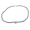 SN014B (AA+ Round 11.5mm Creamy Australian South Sea Pearl Necklace Set In Yellow Gold Bayonet Clasp , 42cm Long . )