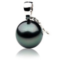 TP001 (AAA 11mm Tahitian Black pearl Pendant Pendant in 18k White Gold )