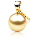 GP018 (AAA 12mm Australian Golden South Sea Pearl Pendant In Gold)