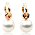 SE036  (AAA 11mm Australian South Sea Pearl Earrings in 18k Yellow Gold)