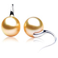 GE073 (AAA 13mm Australian Golden South Sea Pearl Earrings In Gold)