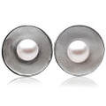 AE062  (AAA 6-6.5mm White Japanese Akoya Saltwater  Pearl Earrings  In Silver