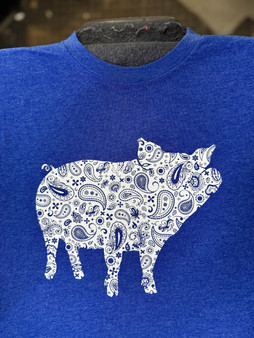 Paisley Pig on Royal Blue