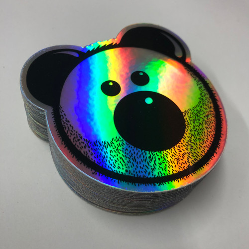 Holographic Beardy Bear Sticker