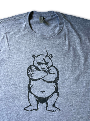 Bad Ass Bear on Grey 