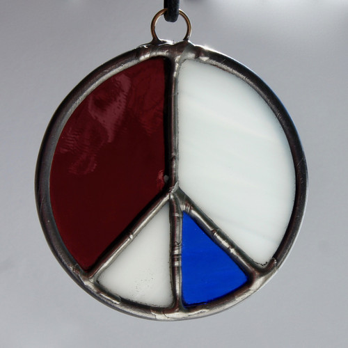 Stained Glass Peace Sign 111