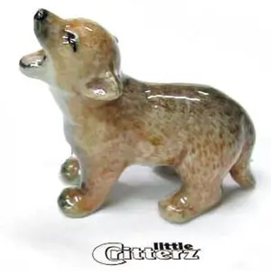 Howler Coyote Pup Porcelain Miniature