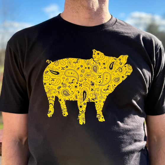 Paisley Pig Yellow T