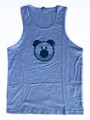 Beardy Bear Blue on Grey Tank