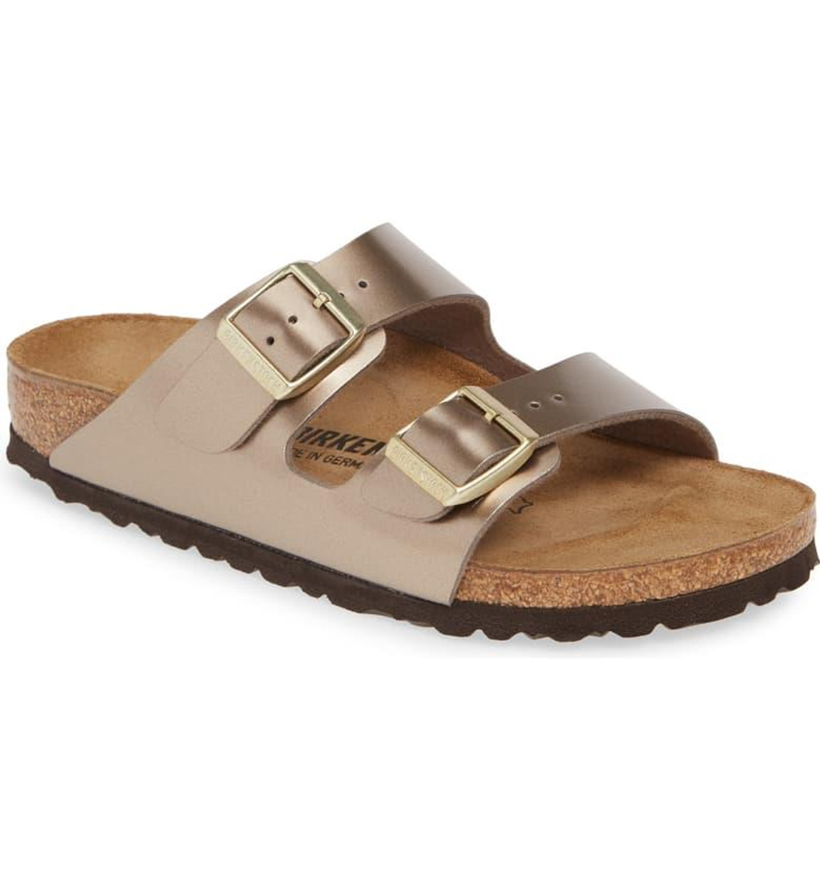 birkenstock metallic taupe arizona