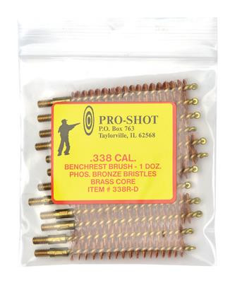Brass Core-Bronze Bristle Rifle Length Bore Brush .338 Caliber - 709779100118