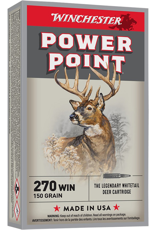 Winchester X2704 270 Win 150GR Power Point - (20/box) - 020892200050