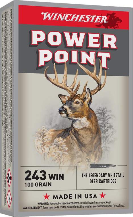 Winchester X2432 243 Win 100GR Power Point - (20/box) - 020892200043