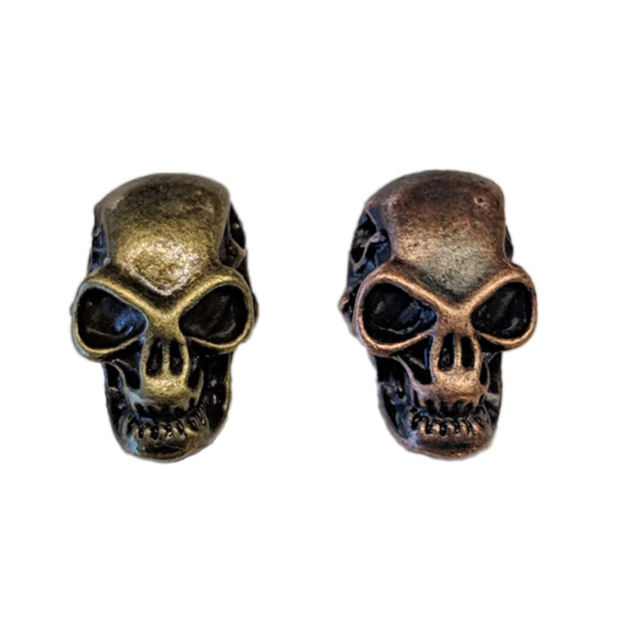 Dark anatomical human skull paracord beads - Paracord skull beads of  bronze. Big, heavy beads for your lanyards! 35984 in online supermarket