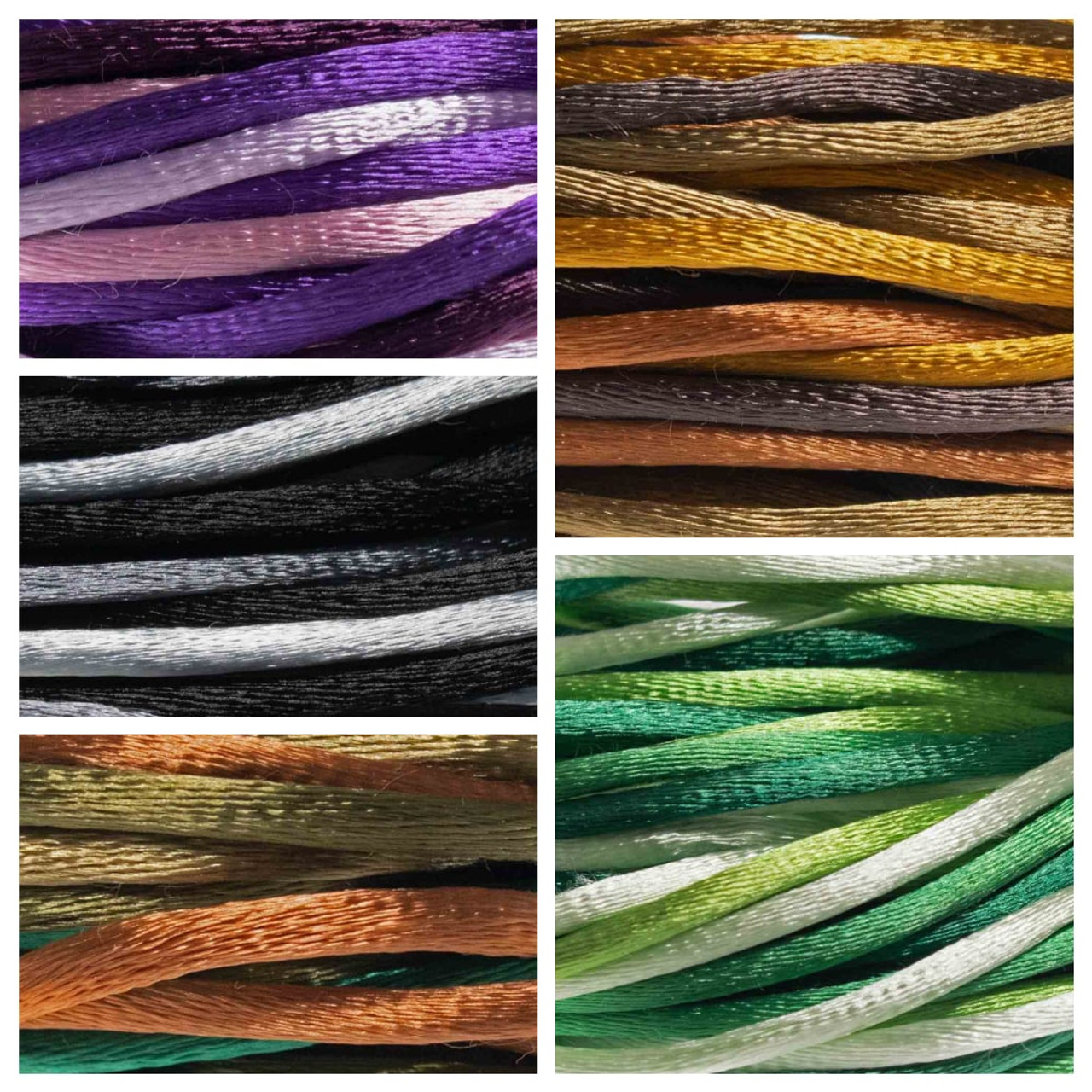 Rattail Satin Cord - 3 Yards of Each Color