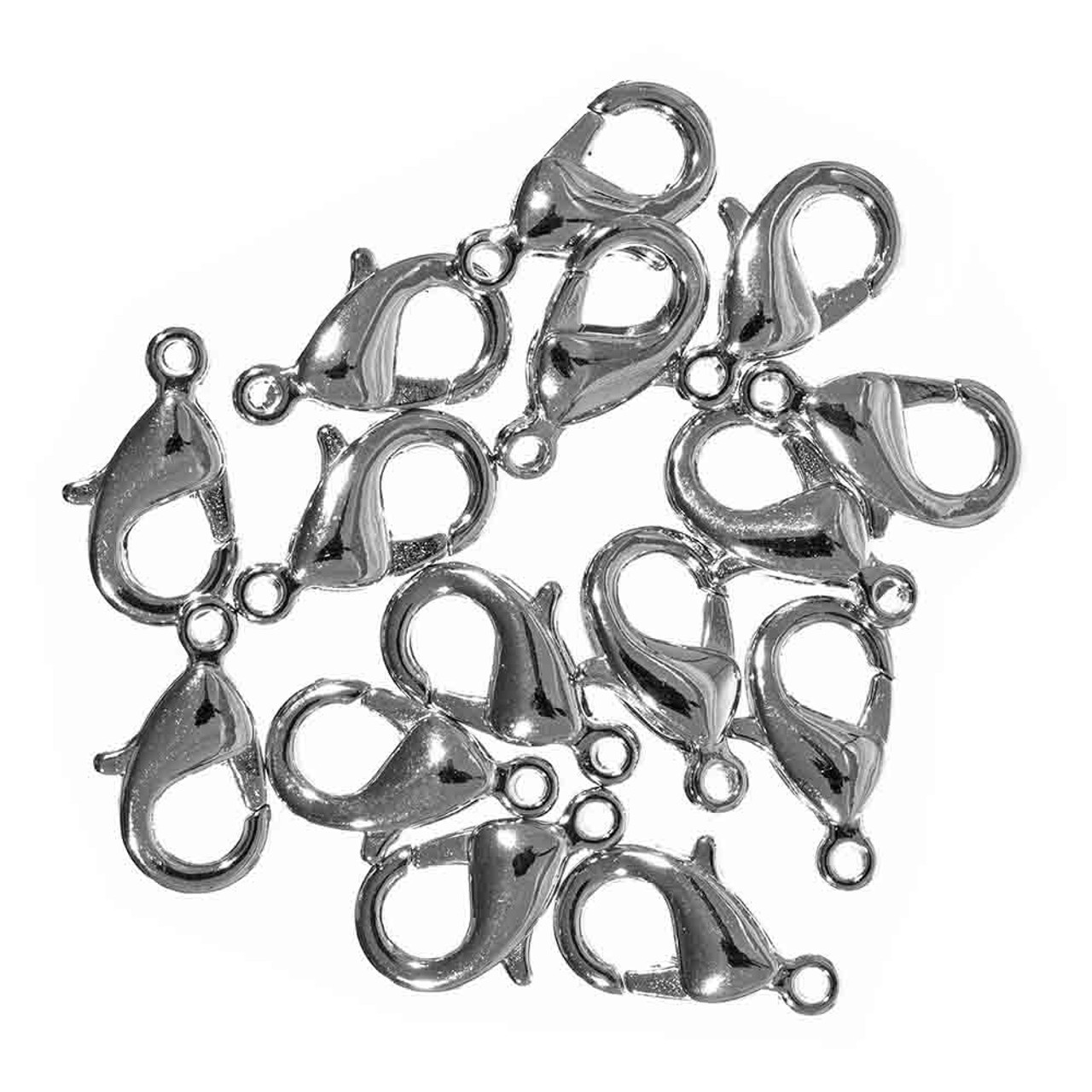 20pcs 5 Styles 316 Stainless Steel Lobster Claw Clasps Heart Jewelry Clasps  Rectangle Bracelet End Clasps with 40pcs Jump Rings for Pendants Jewelry