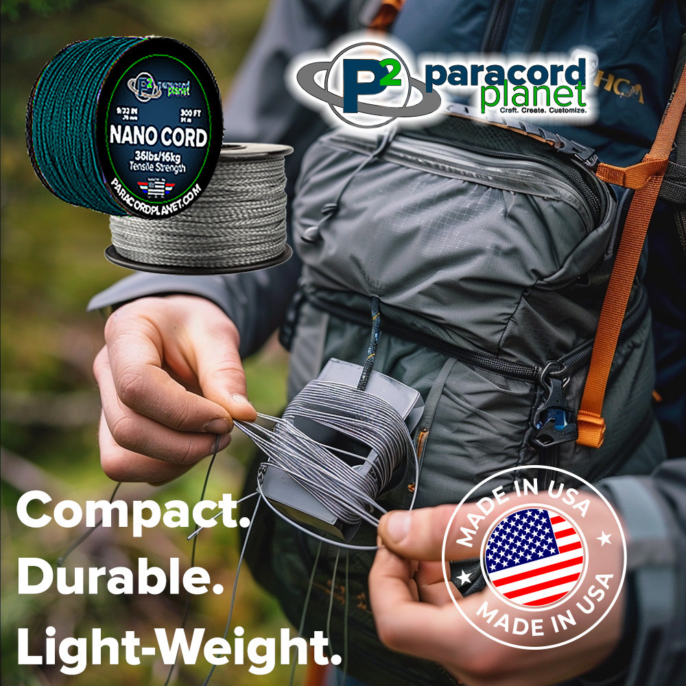Superfeines Survival Seil PARACORD PLANET Nano Cord 0.75mm - 300ft Starkes Schnur 0.75mm Schnürband 300ft