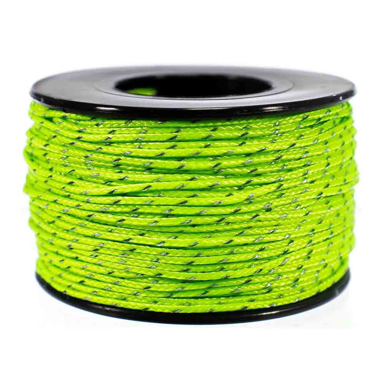 Neon Green Micro Cord with Reflective Tracers - 125 Feet