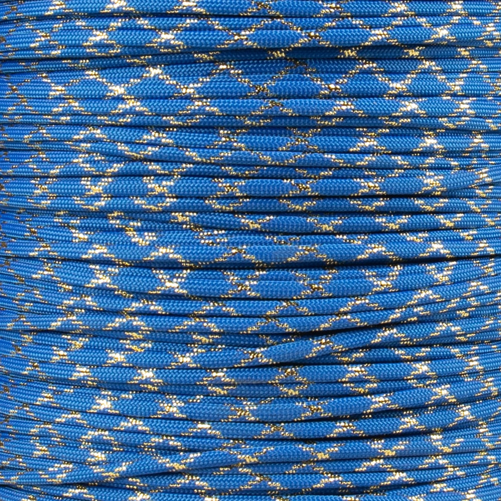 Royal Blue with Gold Metallic X - 550 Paracord | Paracord Planet
