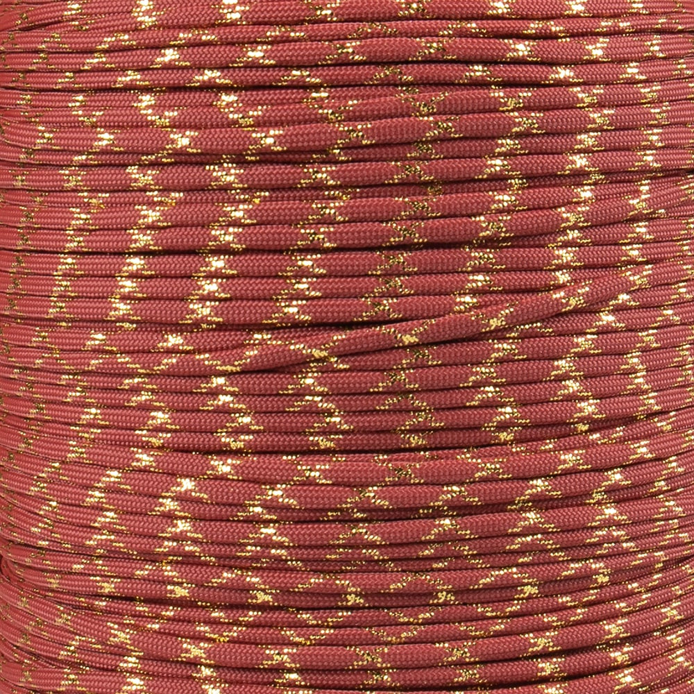 Crimson with Gold Metallic X - 550 Paracord | Paracord Planet