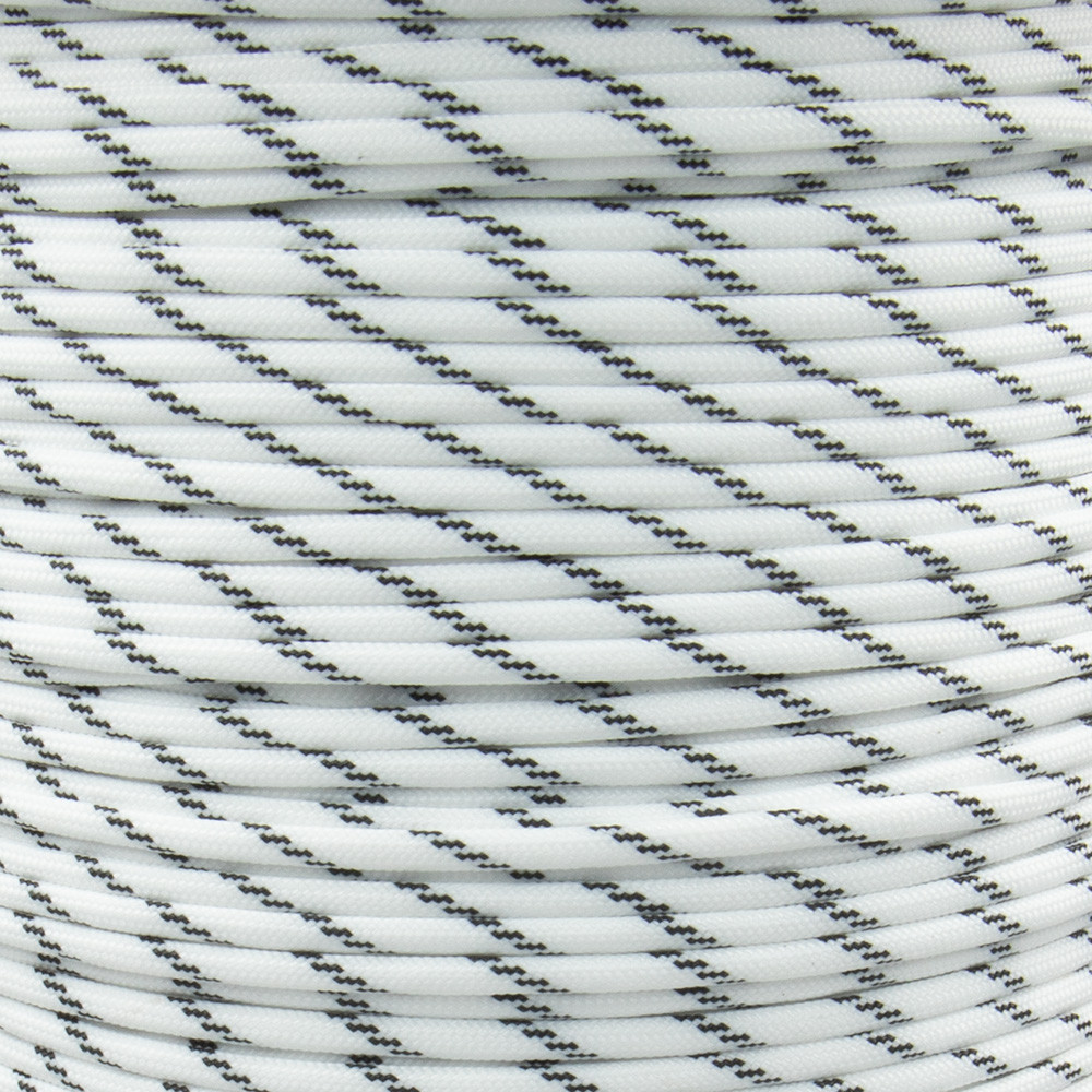 White with Black Stripe - 550 Paracord | Paracord Planet