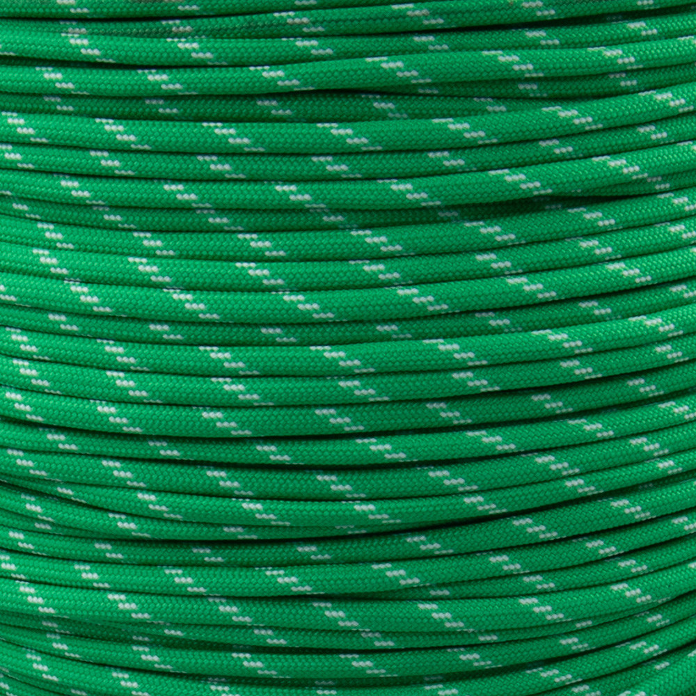Kelly Green with White Stripe 550 Paracord | Paracord Planet