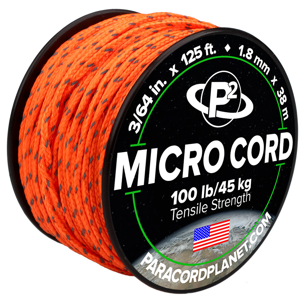 Neon Orange Micro Cord Reflective Tracers | Paracord Planet