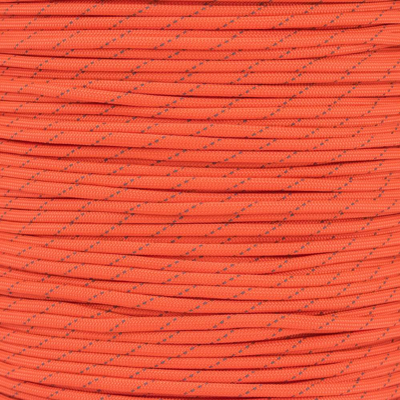 Neon Orange with Refelective Tracers Micro Cord - 125 ft