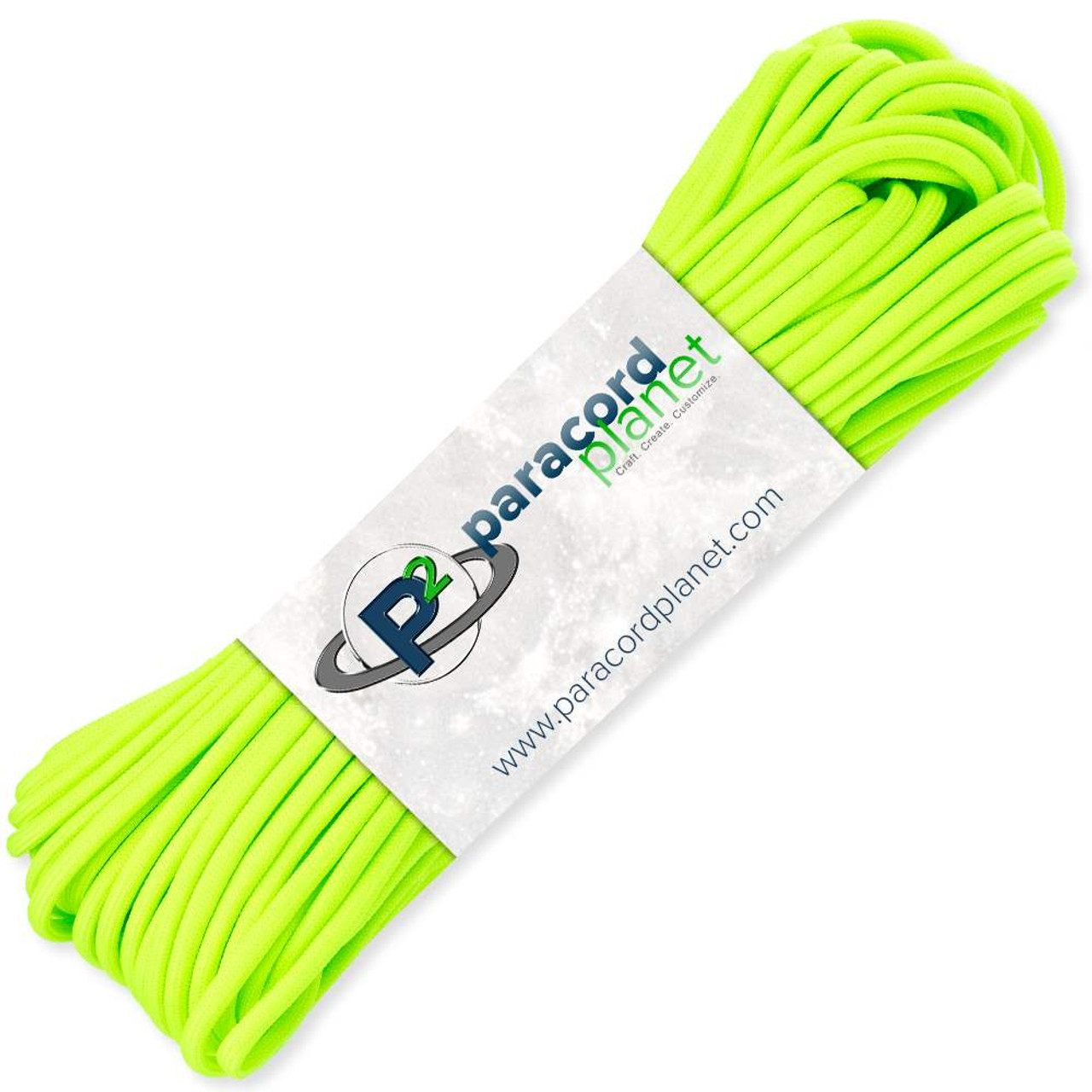 Knivesandtools 550 paracord type III, colour: neon green diamonds