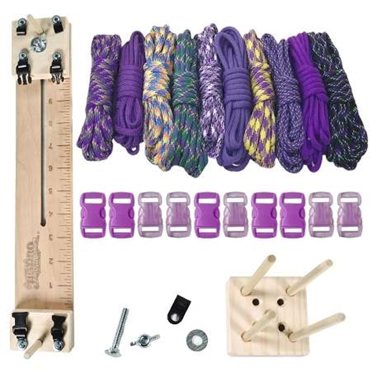 Paracord Crafting Kit w/ Pocket Pro Jig & Monkey Form - Purple