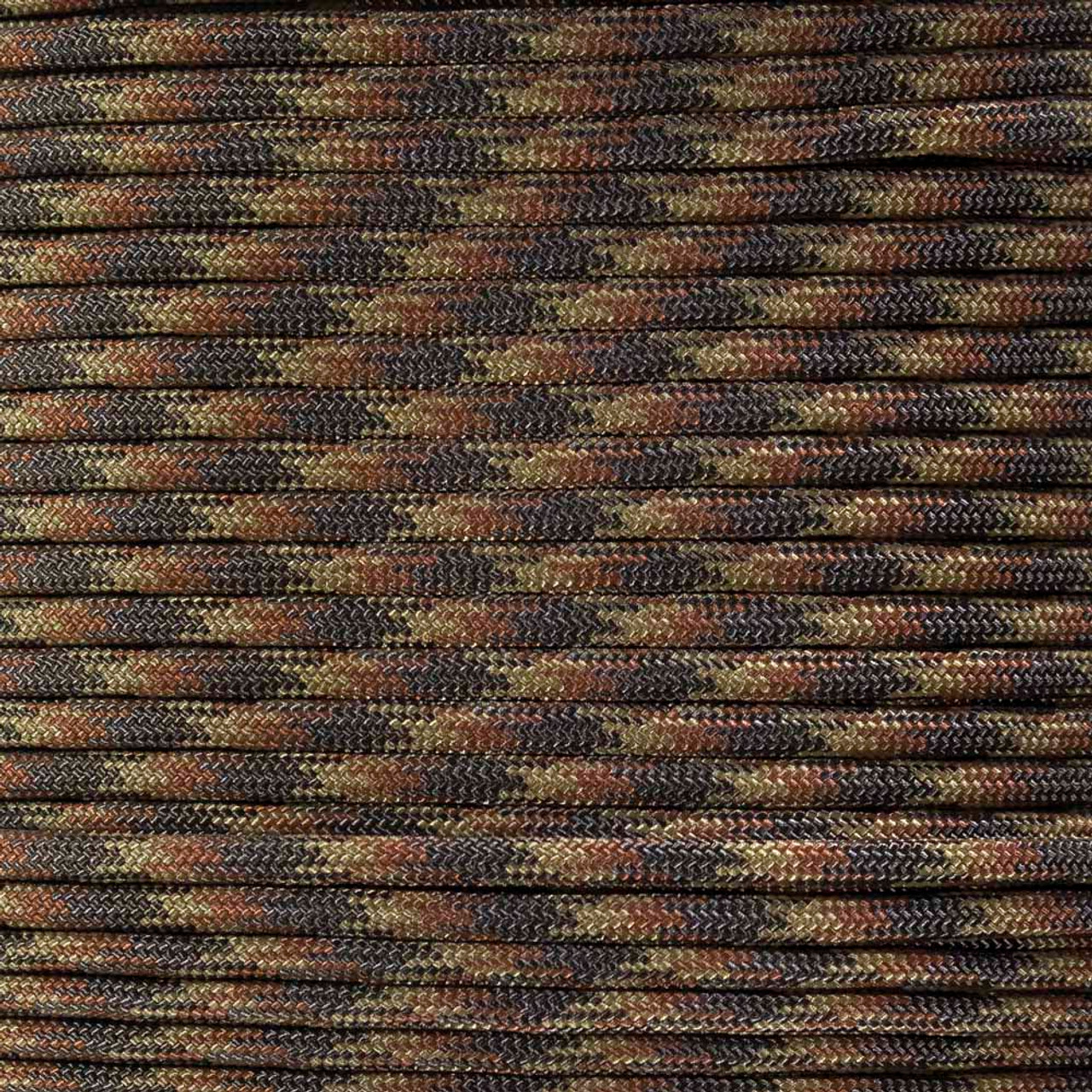 Paracord Planet Blend Pattern Type III 550 Paracord Available in 10, 25, 50, 100, 250, and 1000 ft, Size: 25 Feet, Brown