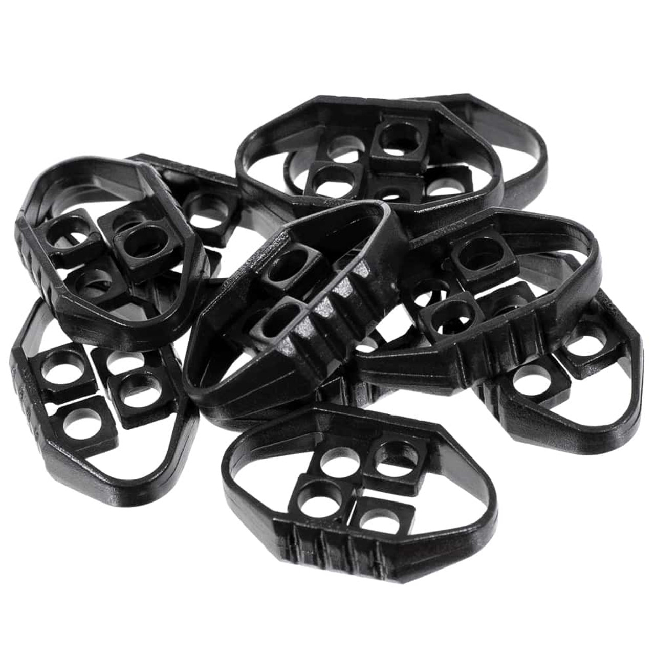 Single Hole Spring Loaded Clothes Sliding Cord Lock Stopper Black 6pcs