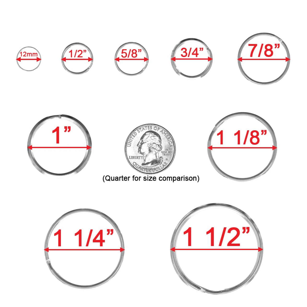 Split Key Rings Multiple Sizes Paracord