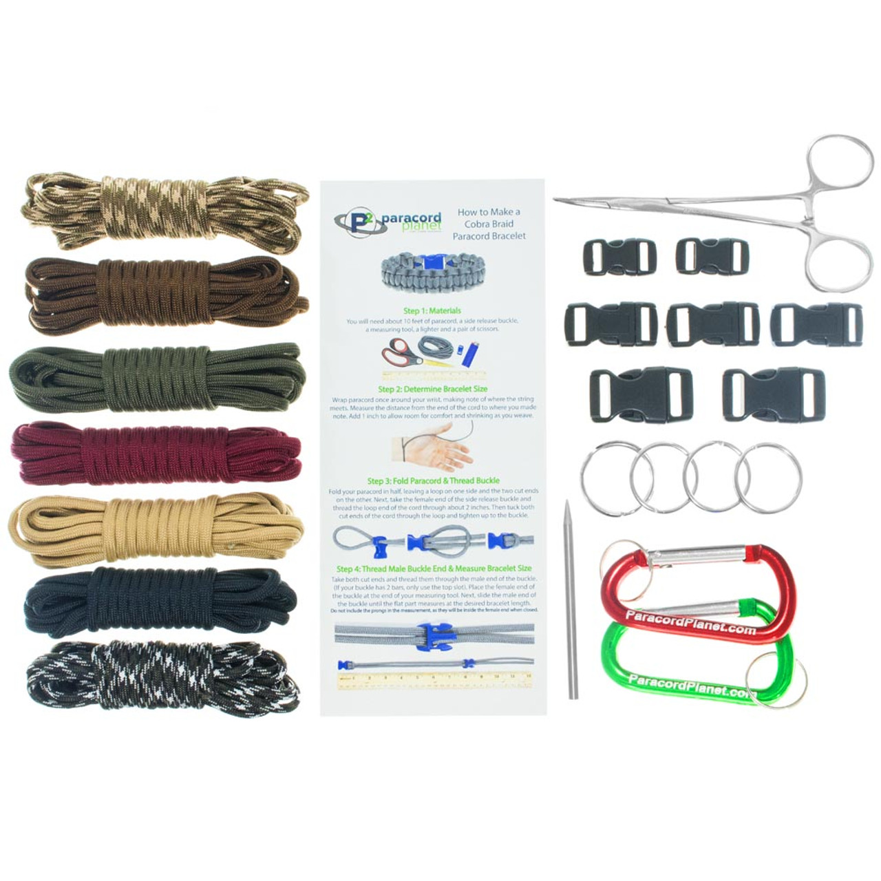 Paracord Planet Crafting Kit with Buckles 550lb Type III Paracord