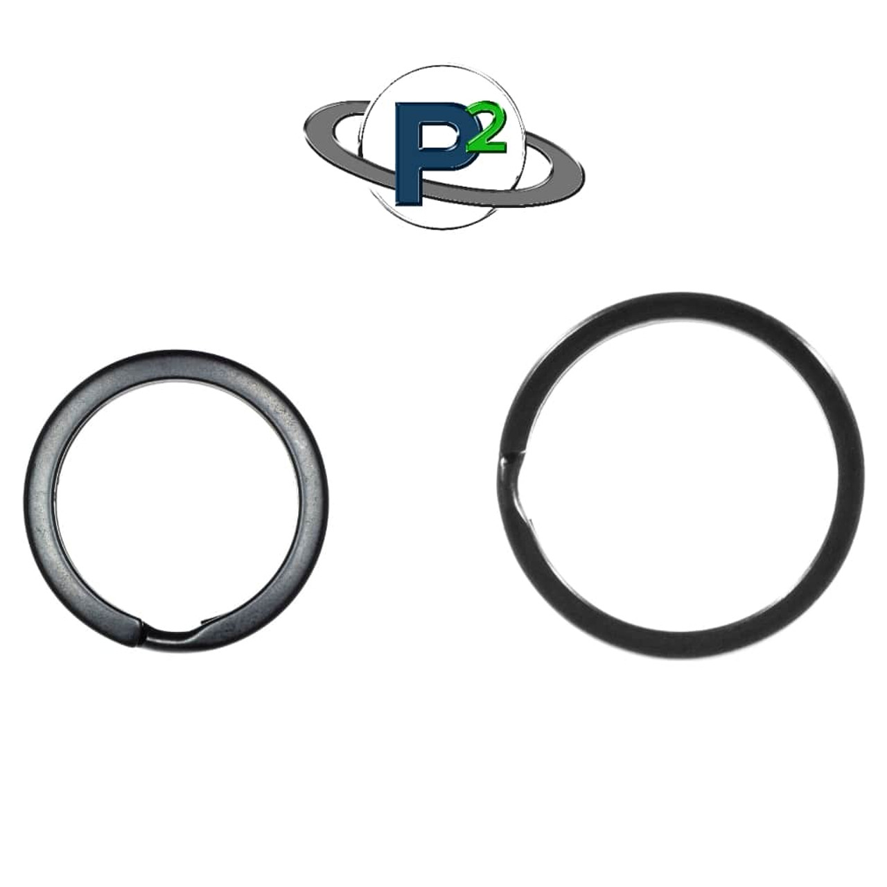 20mm Mini Split Rings Flat Keyrings Black Key Ring O Metal Fob For