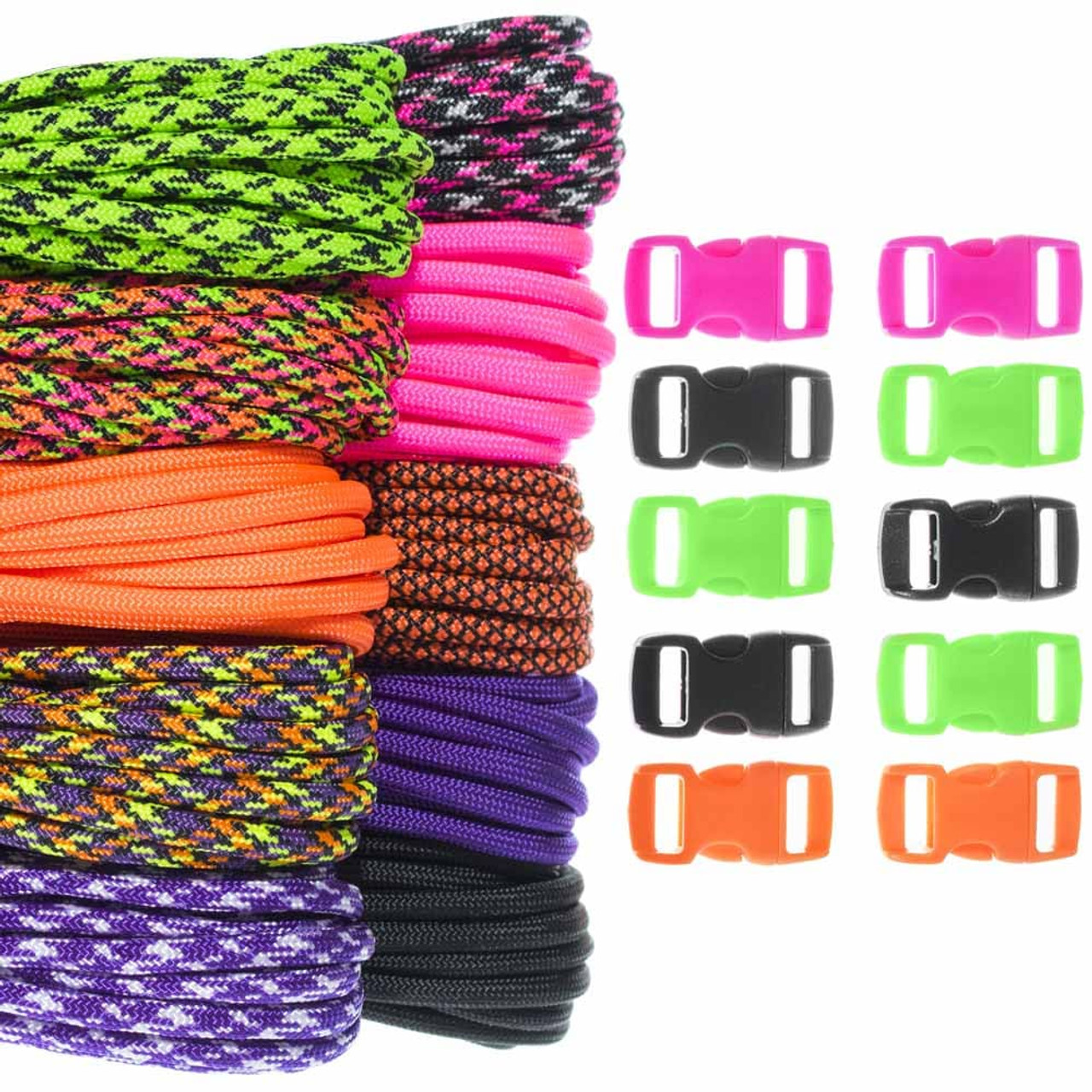 Paracord & Buckles Combo Kit - Neon