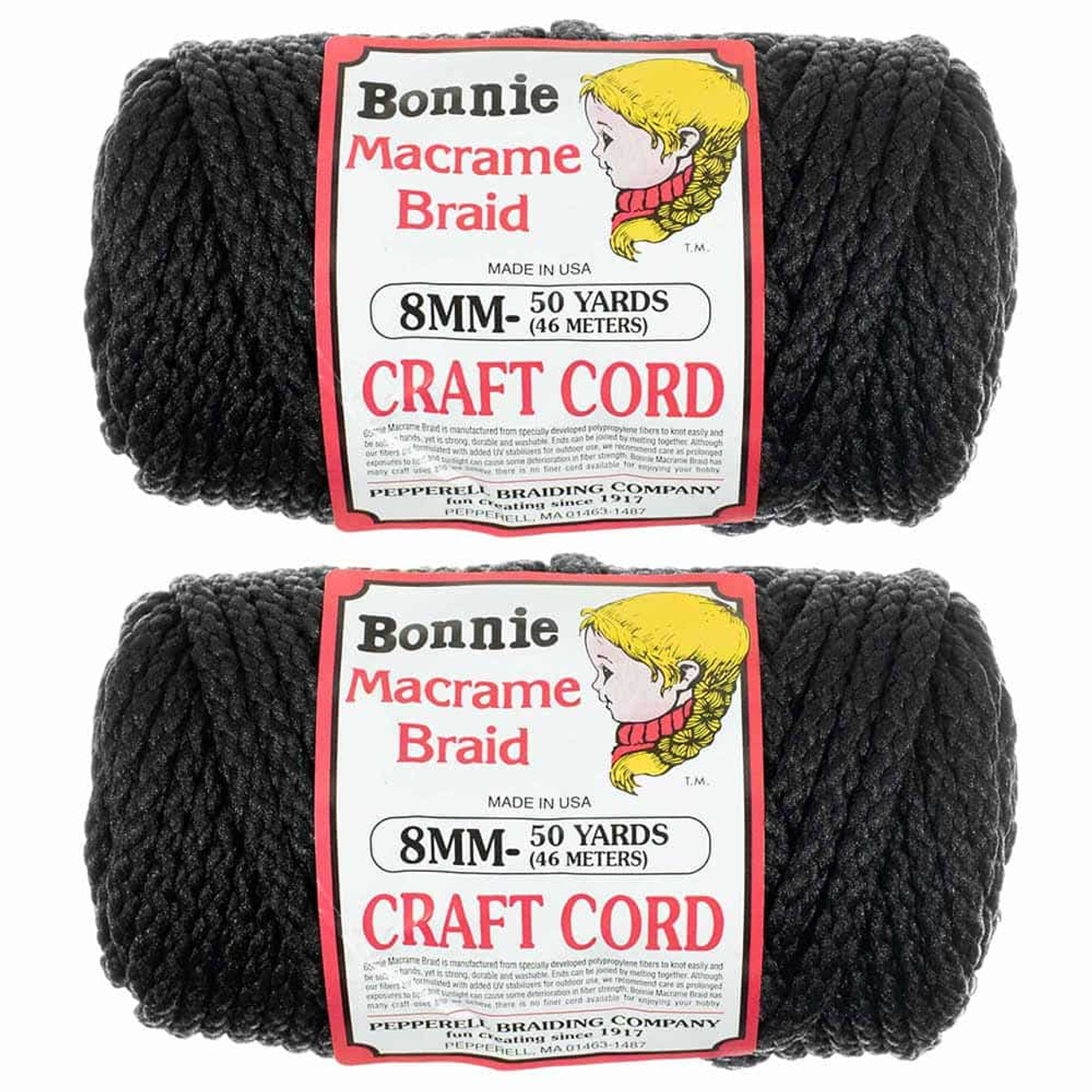2 Pack of 8mm Bonnie Braid Crafting Cord