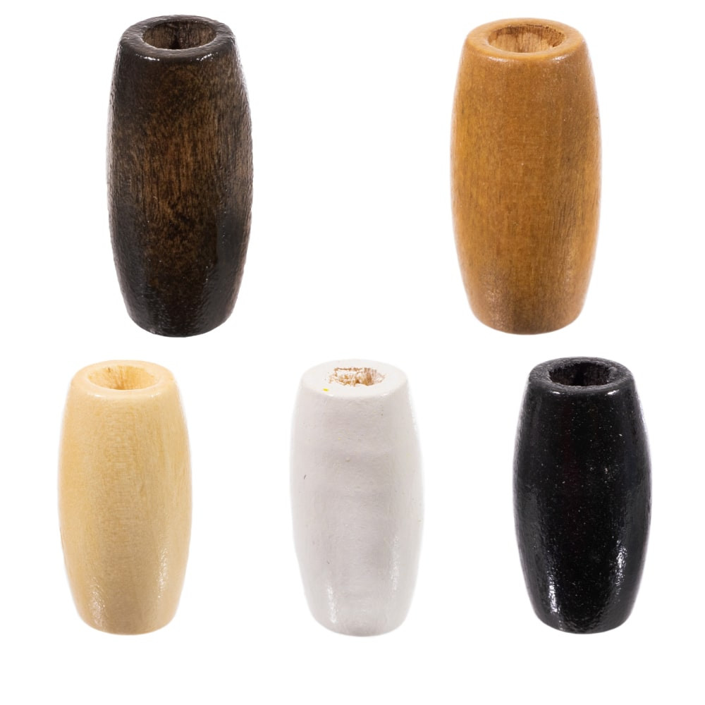 Oval Wooden Beads - 6 MM Hole - 22 Pieces | Paracord Planet