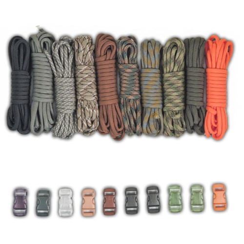 Paracord Planet 550lb Type III Paracord Combo Crafting Kits with Buckles