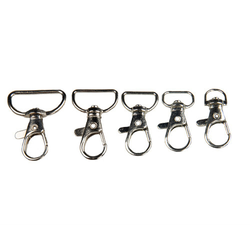 Silver D-Ring Swivel Snap Hook - Multiple Sizes