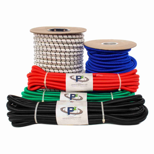 PARACORD PLANET Bungee Shock Cord - Elastic Nylon Cords - Use for Kayaks,  Trailer Strap, and More - Stretchy String Rope, Marine Grade