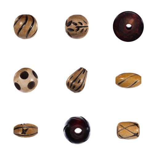 12.6mm Wooden Beads - 18 Pieces