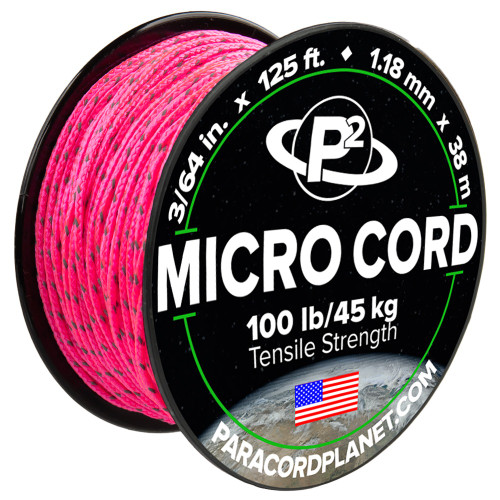 Reflective Neon Pink Micro Cord