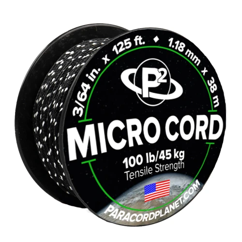 Black with Glow in the Dark Tracers Micro Cord